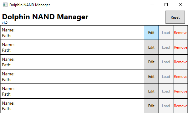 An image of DNM's main menu.